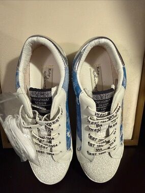 Alexander Wang White Sneakers with Blue Side Panels